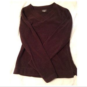 Tek Gear Woman's Brown Fleece VNeck Top - XSmall